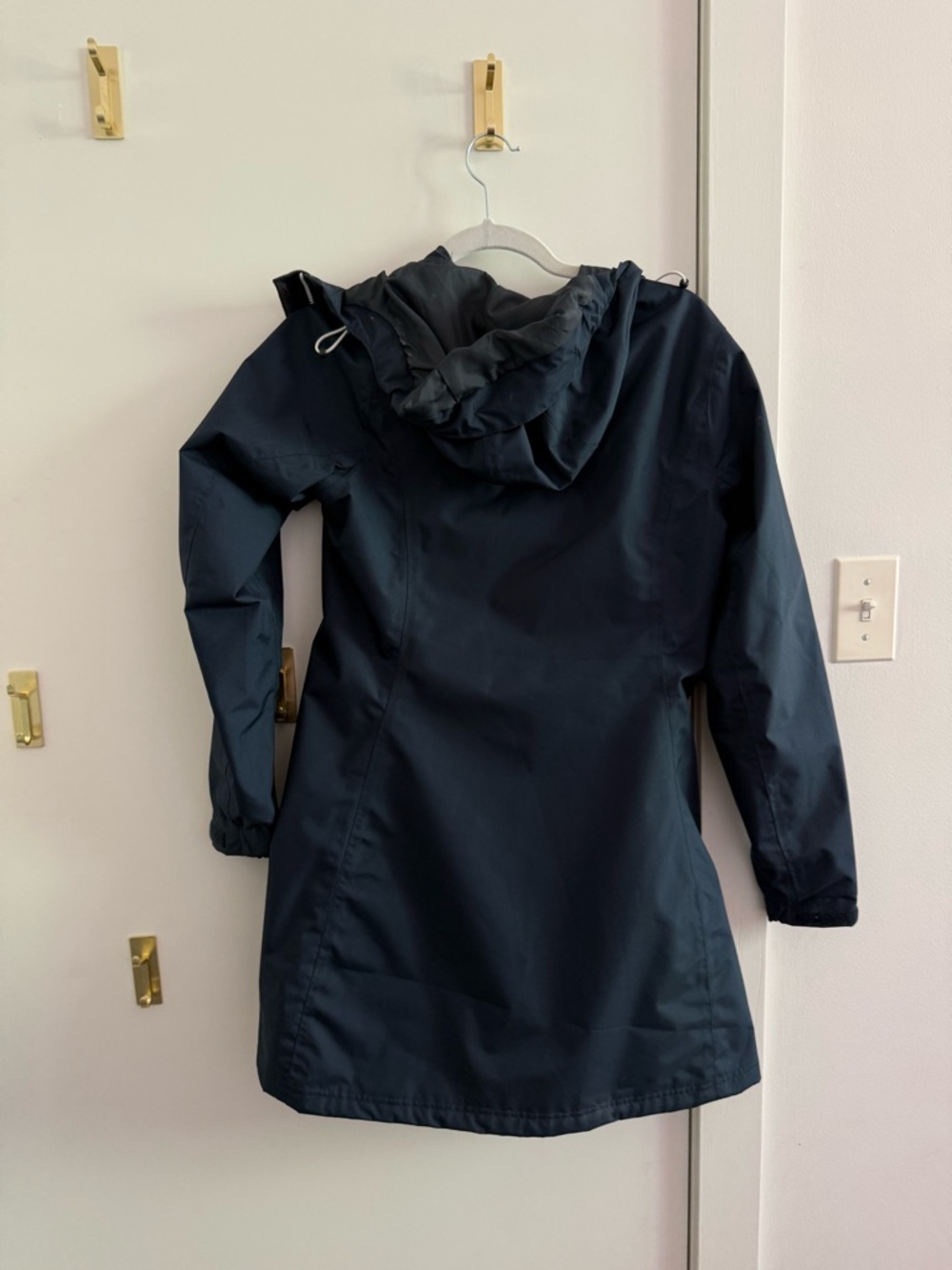 Helly Hansen Navy Belfast Long Rain Jacket with Hood size Small - Picture 3 of 8